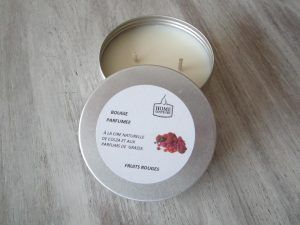 Bougie artisanale parfumée "boîte alu" Fruits rouges